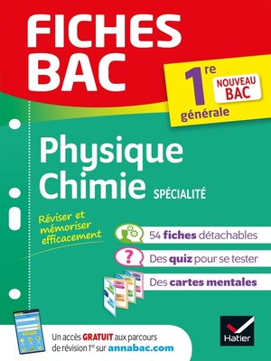 cover image of Fiches bac Physique-Chimie 1re générale (spécialité)